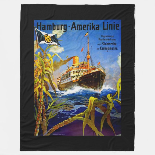Hamburg America to South America Fleece Blanket (Front)