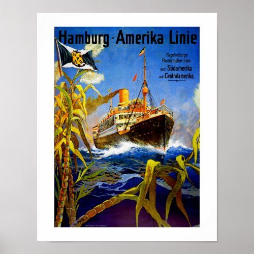 Hamburg America to South America Poster