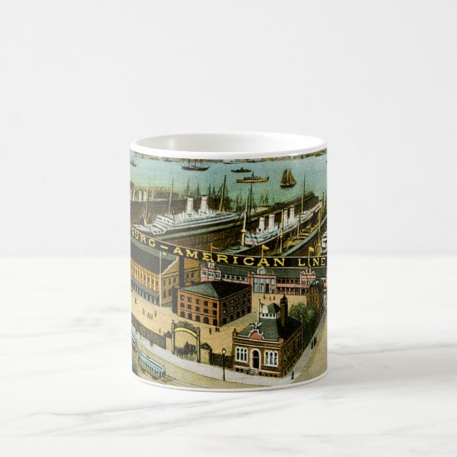 Hamburg-American Line, Hoboken, New Jersey Coffee Mug (Center)