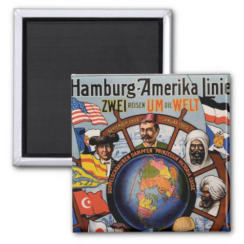 Hamburg Amerika Line Poster Magnet