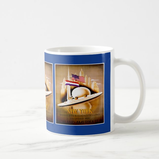 Hamburg-Amerika Line vintage poster Coffee Mug (Right)