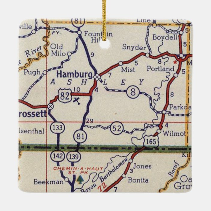 Hamburg AR Map Ceramic Ornament