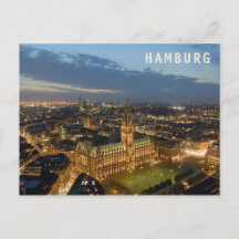 Hamburg By Night Postcard