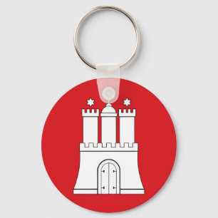 Hamburg city flag Germany symbol Keychain
