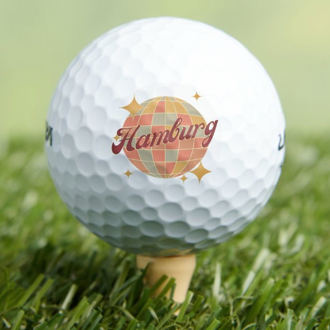 Hamburg City Germany Retro golfing resort  Golf Balls (Creator Uploaded)