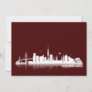 Hamburg City Skyline Map / Folded Map / Invitation