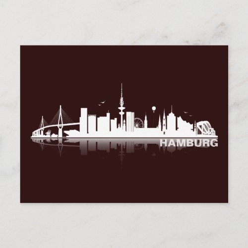 Hamburg City Skyline Postkarte Postcard