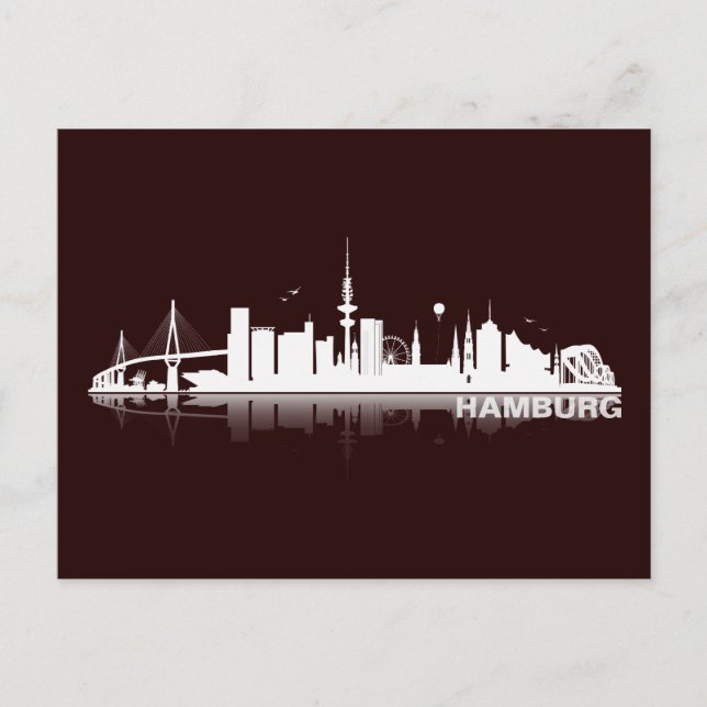 Hamburg City Skyline Postkarte Postcard (Front)
