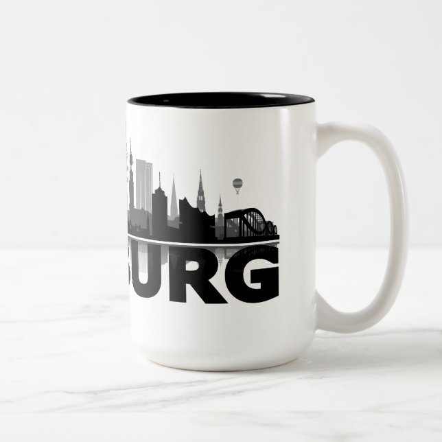 Hamburg City Skyline Tasse v Becher Two-Tone Coffee Mug (Right)