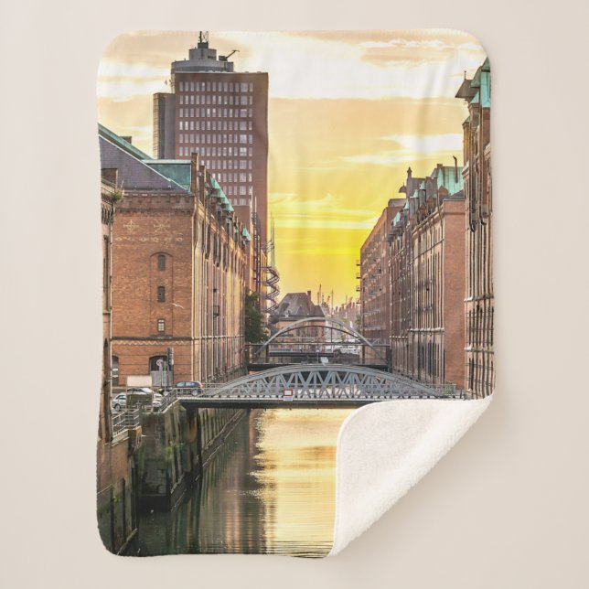 Hamburg CityScape Sherpa Blanket (Front)