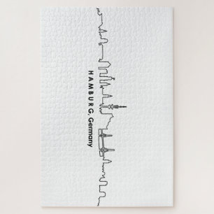 HAMBURG Elbe Germany City Skyline Silhouette Jigsaw Puzzle