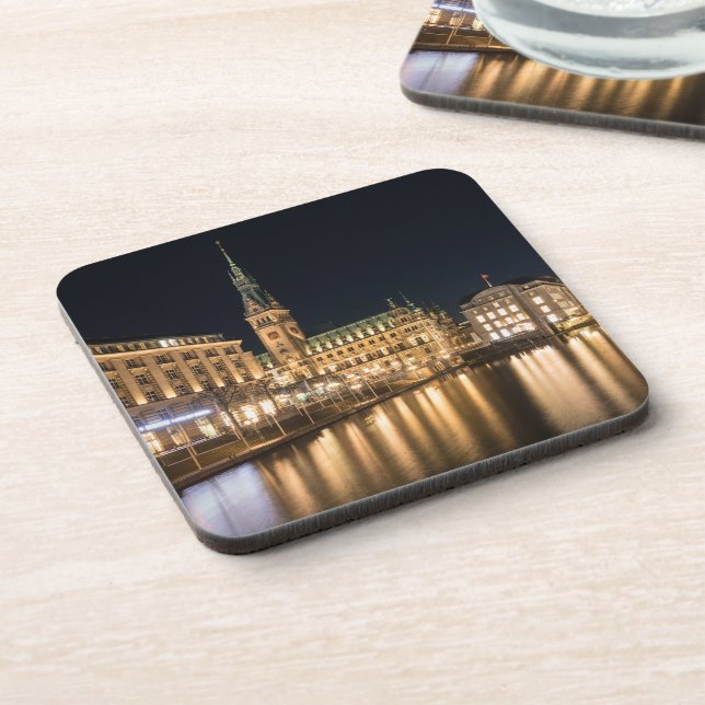 Hamburg Germany Beverage Coaster (Left Side)