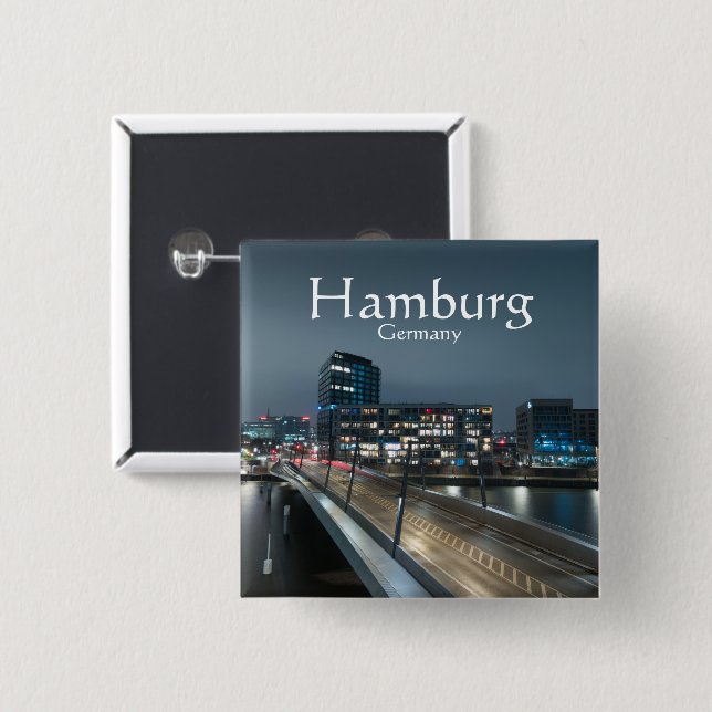 Hamburg Germany Button (Front & Back)