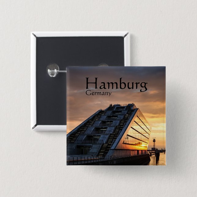 Hamburg Germany Button (Front & Back)