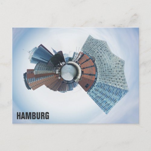 Hamburg Germany City Skyline Panorama Travel Photo Postcard