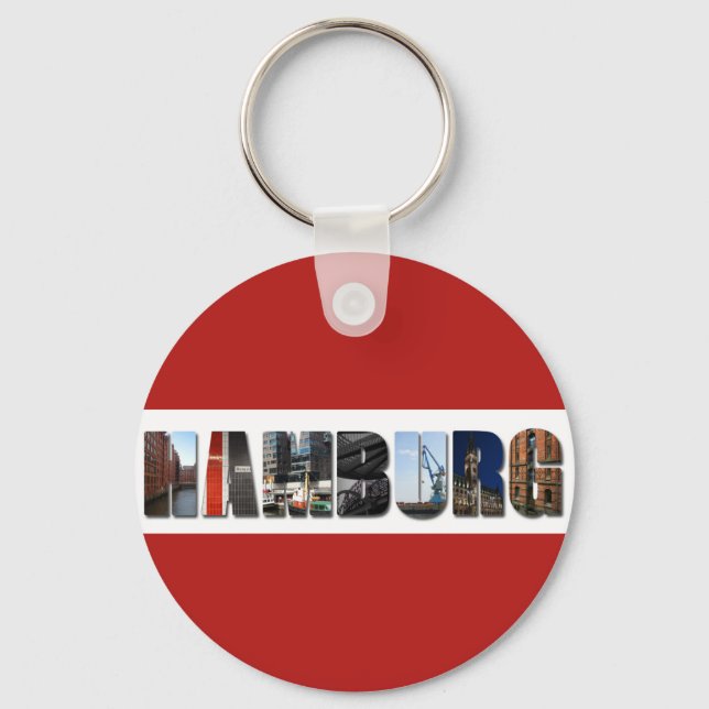 Hamburg Germany City Travel Photos Keychain (Front)