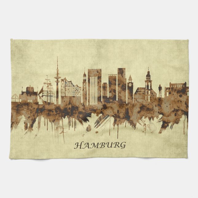 Hamburg Germany Cityscape Kitchen Towel (Horizontal)