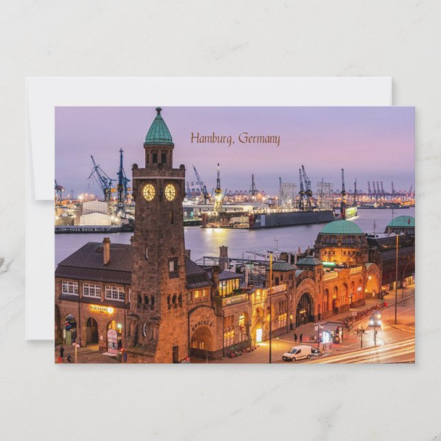 Hamburg Germany cityscape photograph Holiday Card (Front)