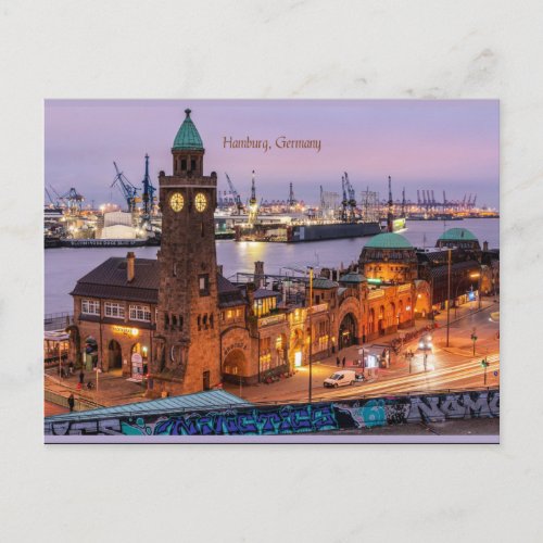 Hamburg Germany cityscape photograph Postcard