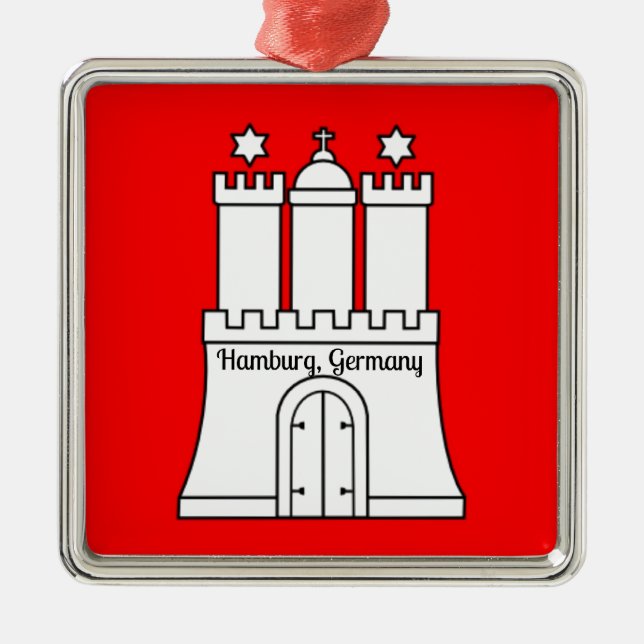 Hamburg, Germany flag Metal Ornament (Front)