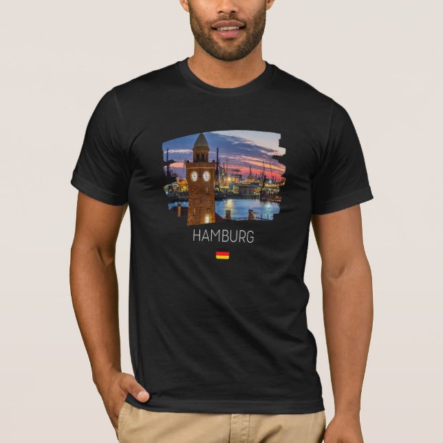 Hamburg Germany Flag T-Shirt (Front)