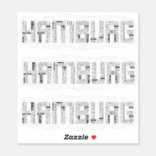 Hamburg Germany Quarters Word Art Typography Sticker