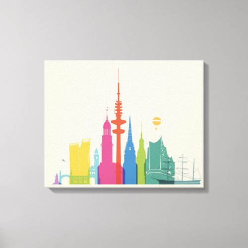 Hamburg Germany Skyline Canvas Print