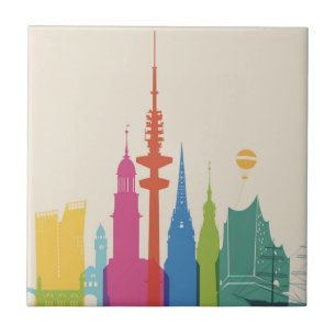Hamburg Germany Skyline Ceramic Tile