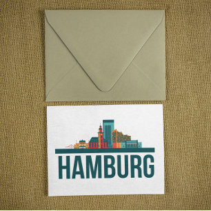 Hamburg Germany Skyline Cityscape Postcard
