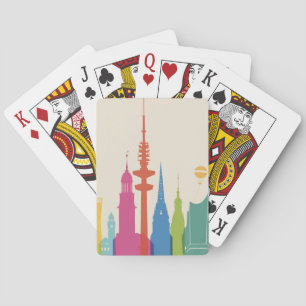Hamburg Germany Skyline Poker Cards