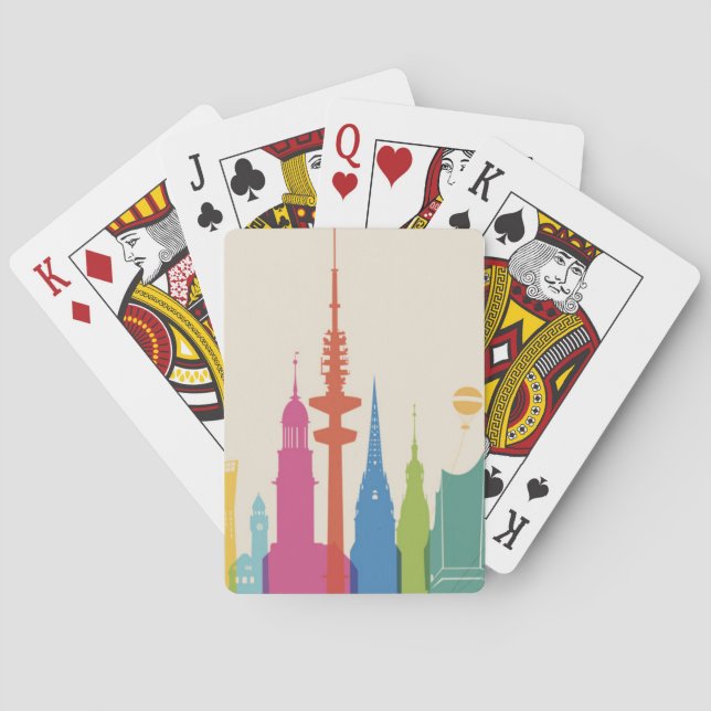 Hamburg Germany Skyline Poker Cards (Back)