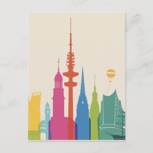 Hamburg Germany Skyline Postcard