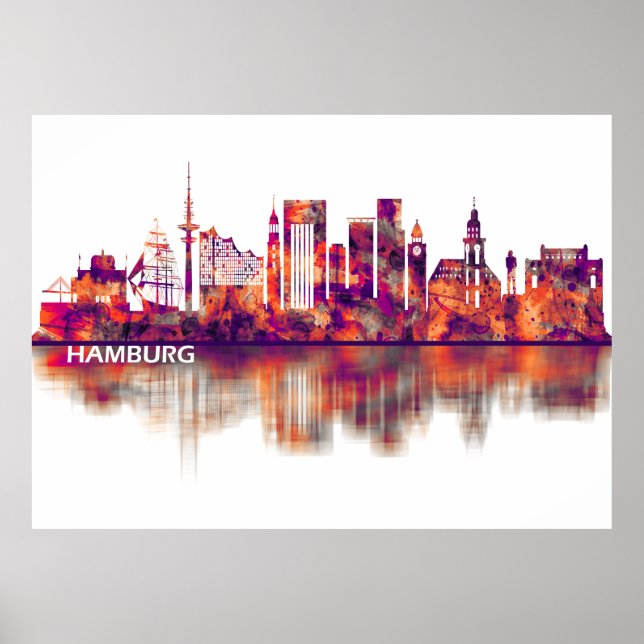 Hamburg Germany Skyline Poster (Front)