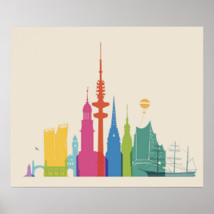 Hamburg Germany Skyline Poster