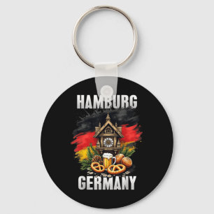 Hamburg Germany Souvenir German Flag Travel Keychain