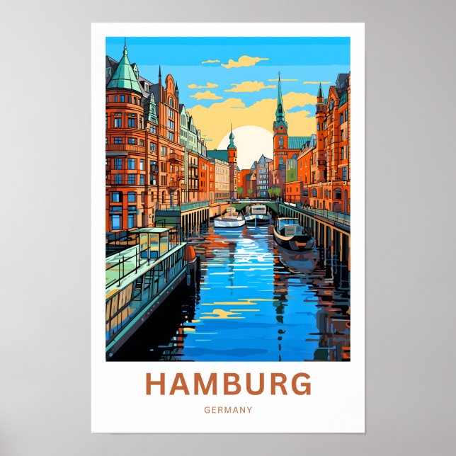 Hamburg Germany Travel Print (Front)