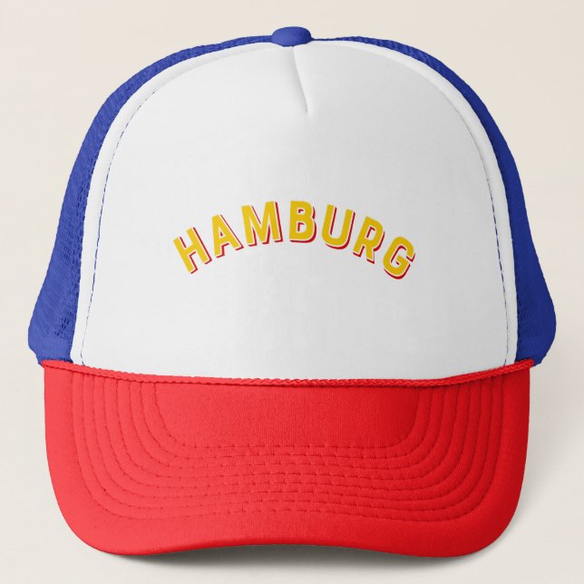 Hamburg, Germany Vintage Arch Trucker Hat (Front)