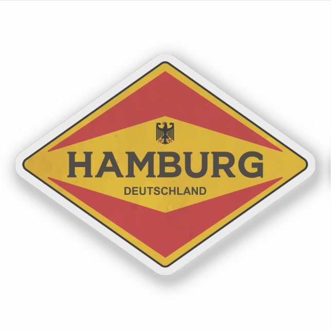 Hamburg Germany Vintage Sticker (Front)