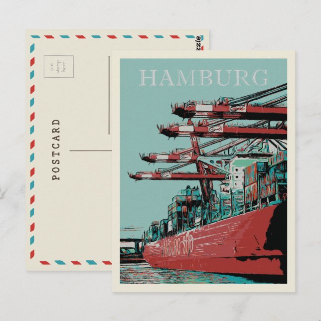 Hamburg harbour - Iconic Port City Postcard (Front/Back)