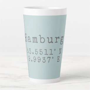 Hamburg Latitude Longitude Latte Mug