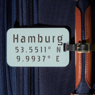 Hamburg Latitude Longitude Luggage Tag