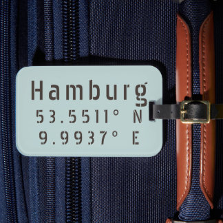 Hamburg Latitude Longitude Luggage Tag