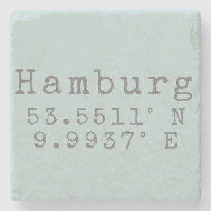 Hamburg Latitude Longitude Stone Coaster