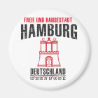 Großer Hamburg Souvenir Magnet - Schickes Hafen-Schiff Design Für Deinen Kühlschrank