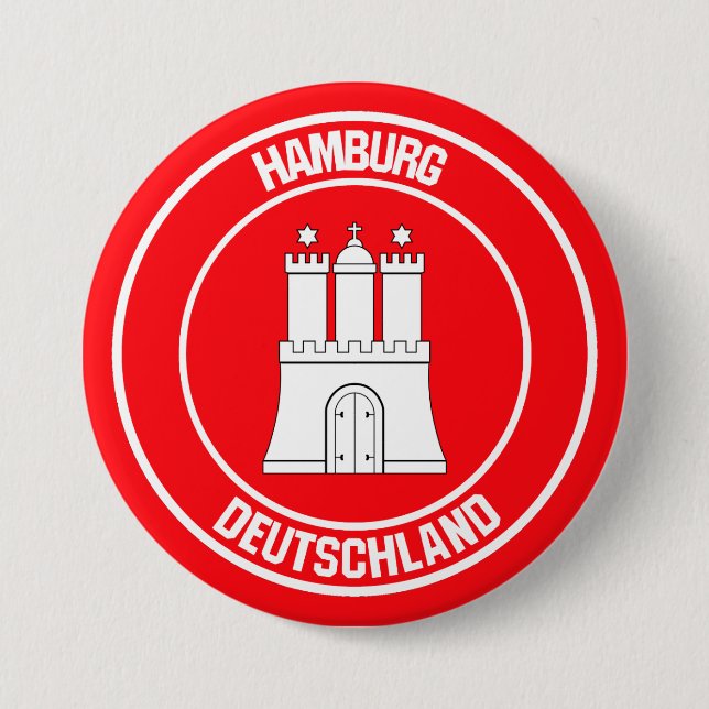Hamburg Round Emblem Button (Front)