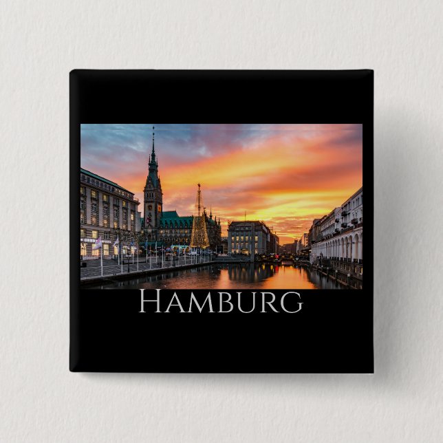 Hamburg Scenic Waterfront Button (Front)