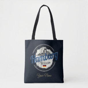 Hamburg Skyline Germany Vintage Holiday Souvenir Tote Bag