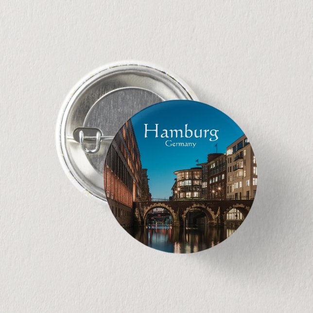 Hamburg Souvenir Button (Front & Back)
