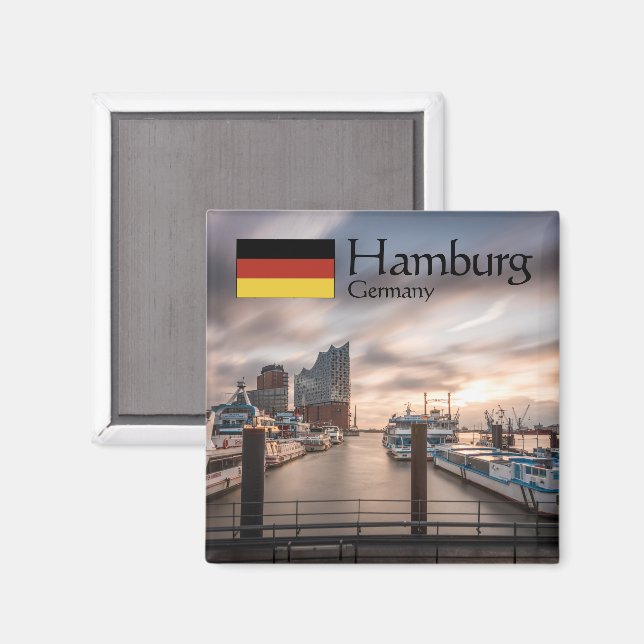 Hamburg Souvenir Magnet (Front/Back)