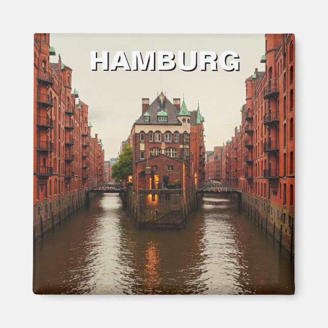 Hamburg Speicherstadt Germany Travel Magnet (Front)